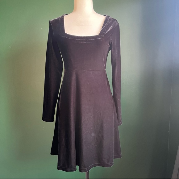 Vintage 90’s Goth Velvet Mini Dress - Picture 1 of 10